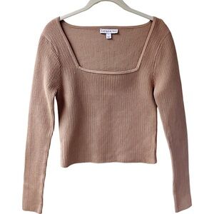 Quiet Luxury Minimalist Neutral Ottoman Ribbed AND NOW THIS Top Small Beige